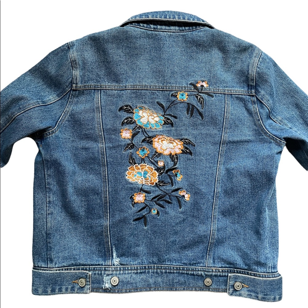 Floral Embroidered Denim Jacket